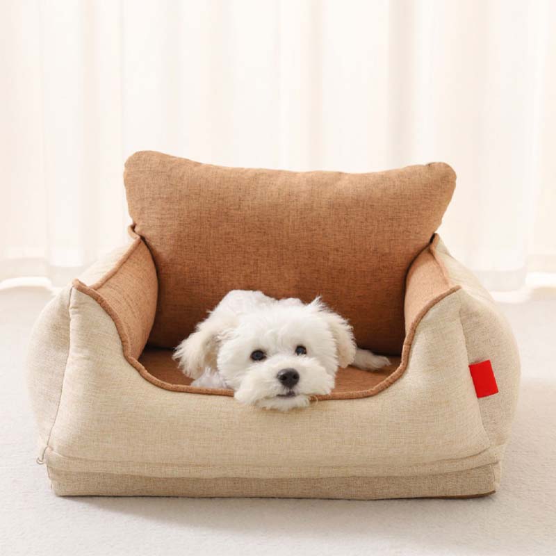 Tan Waterproof Safety Dog Car Seat Bed