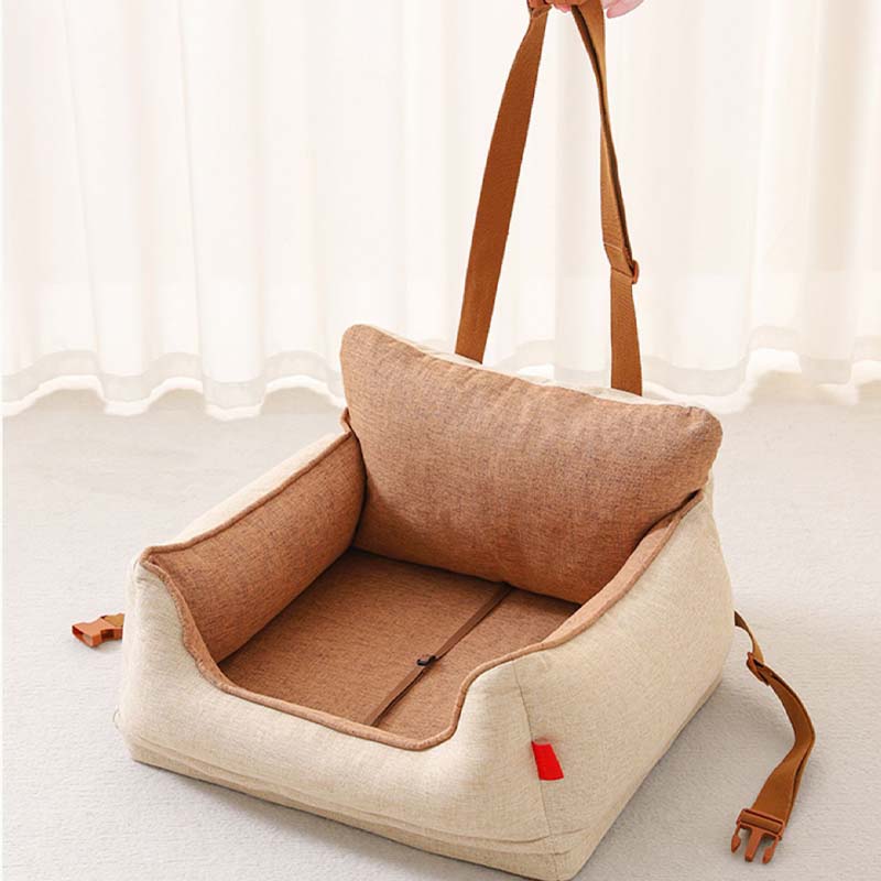 Tan Waterproof Safety Dog Car Seat Bed