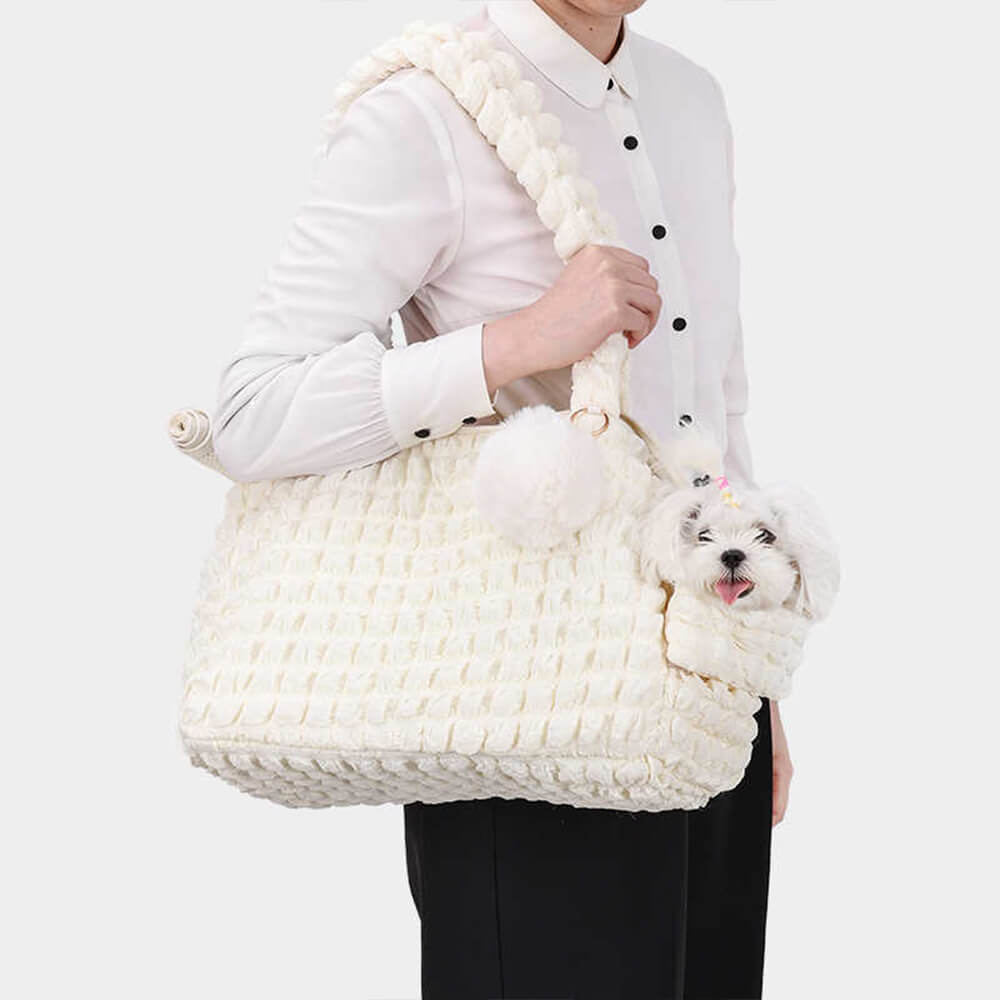 Pleaded Cozy Light Breathable Detachable Pet Carrier Bag