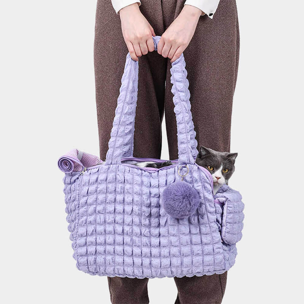 Pleaded Cozy Light Breathable Detachable Pet Carrier Bag