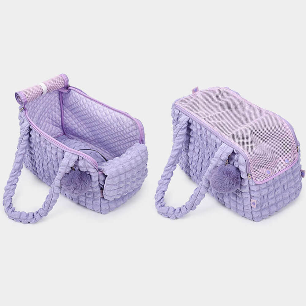 Pleaded Cozy Light Breathable Detachable Pet Carrier Bag