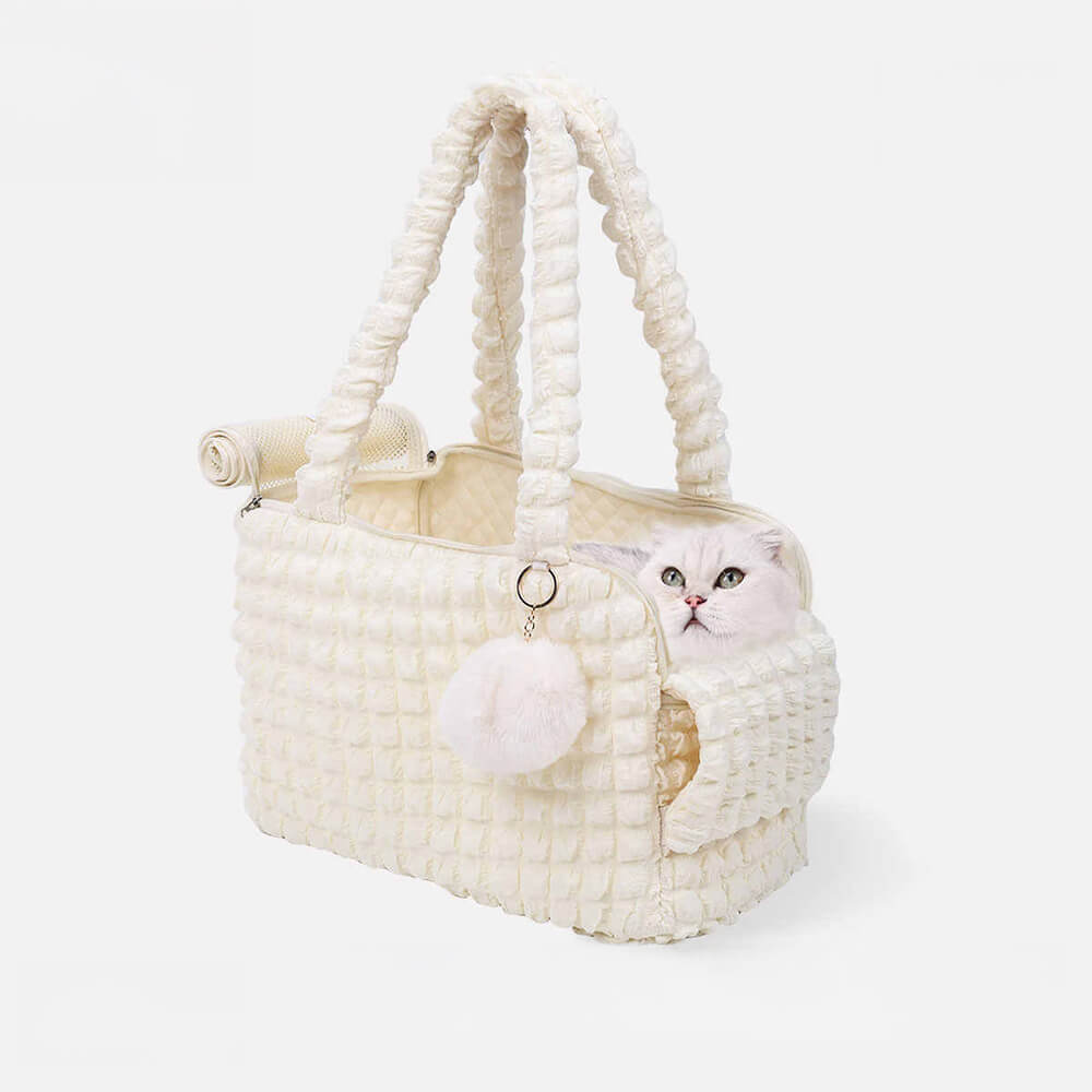 Pleaded Cozy Light Breathable Detachable Pet Carrier Bag