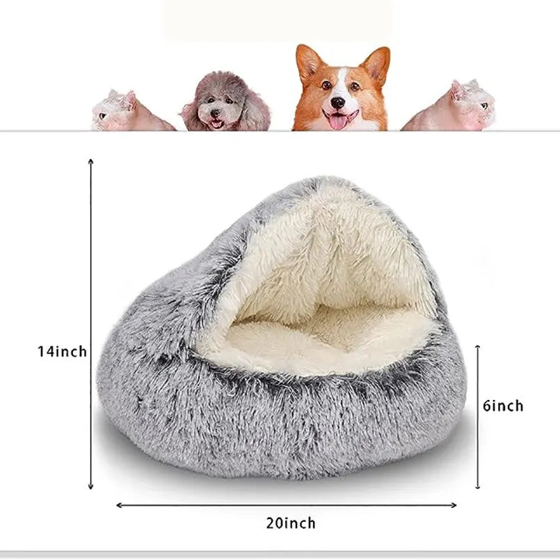 Calming Plush Nest Cat Bed