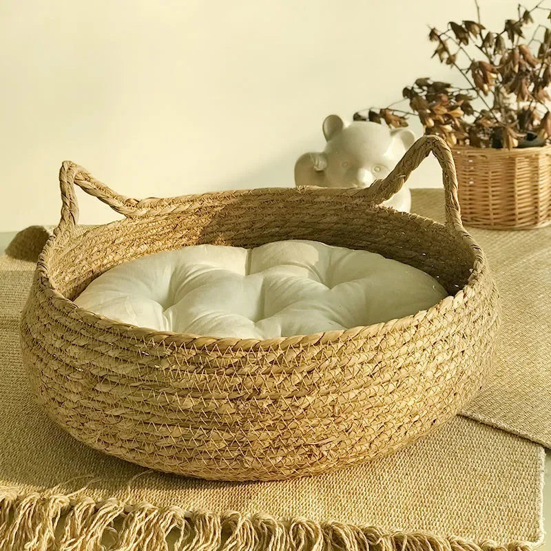 Snug Rattan Cat bed