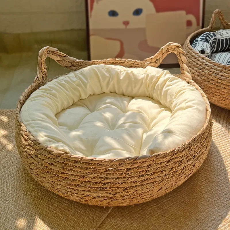 Snug Rattan Cat bed