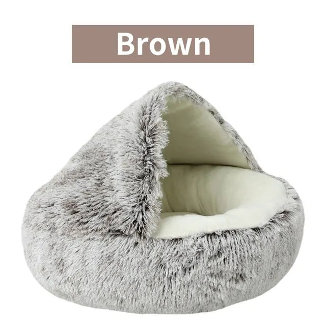 Calming Plush Nest Cat Bed